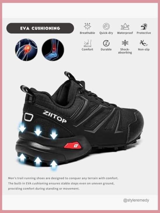 Waterproof Trail Running Shoes Non-Slip Hiking Sneakers Outdoor main image 5